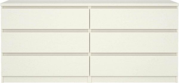 Dmora Kommode mit sechs Schubladen, Farbe: Weiß, 153,6 x 70,1 x 50 cm Bild 5