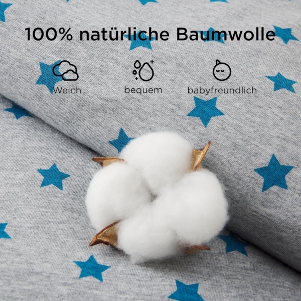 Duomiaomiao Baby Schlafsack mit Füßen 3.5 tog, winterschlafsack 100% Baumwolle Baby, Mädchen mit Schlafsack, Cartoon-Laub (Pentagramm/75CM) Bild 5