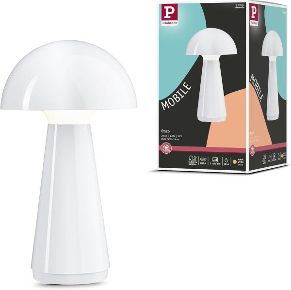 Paulmann 76995 LED Akkuleuchte Onzo 2700K IP44 3-Step-Dim weiß