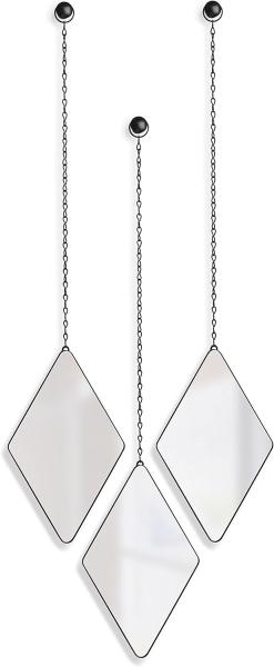 Umbra Dima Wandspiegel, Wand Spiegel, Dekorationsspiegel, Dekospiegel, Glas / Metall, Schwarz, 28. 7 cm, 358777-040
