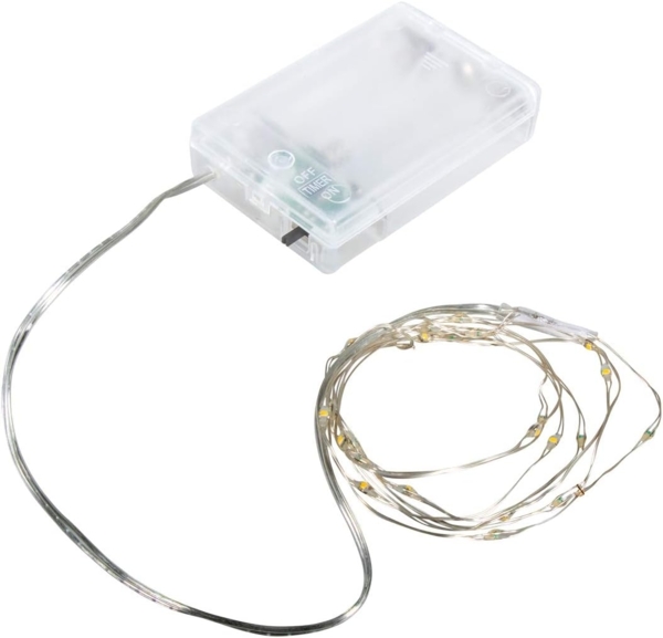 Mini LED-Lichterkette m. Draht/Timer, 130cm, 20 LED's,...