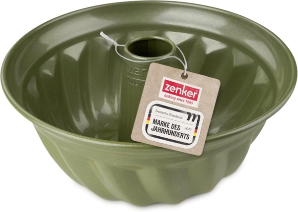 Zenker Guglhupf Backform – Hochwertige und stabile Backform in grün für leckeren Gugelhupf – Gugelhupfform mit veganer Antihaftbeschichtung