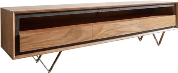 Lowboard Stonegrace 175 cm Akazie Natur 1 Fach 3 Schubladen Steinfurnier V-Fuß