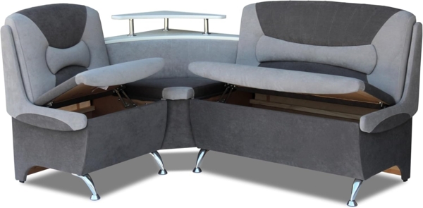 Rodnik Eckbank Arabika (aus Kunstleder oder Möbelstoff, in 2 Größen, beidseitige Montage möglich), Sitz und Rücken gepolstert, mit Stauraum und Ablage Bild 4