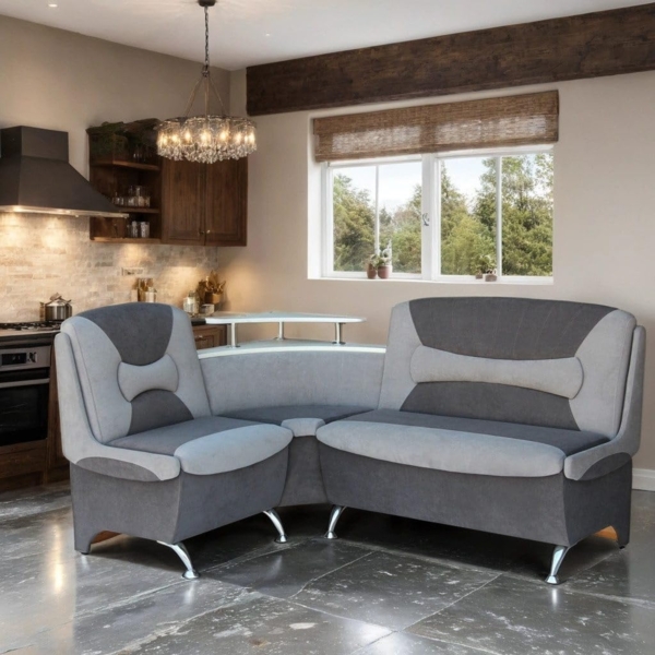 Rodnik Eckbank Arabika (aus Kunstleder oder Möbelstoff, in 2 Größen, beidseitige Montage möglich), Sitz und Rücken gepolstert, mit Stauraum und Ablage Bild 2