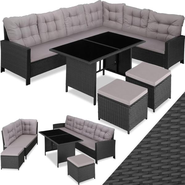 tectake Loungeset Rattan Lounge, (Set, 6-tlg), für 6 bis 8 Personen