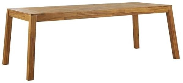 Beliani 'LIVORNO' Gartentisch, Akazienholz Holz Heller Holzfarbton, 90 cm