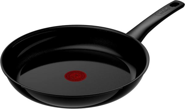 Tefal 'Renew On Black' recycelte Bratpfanne mit Temperaturanzeiger, Aluminium schwarz, Ø 28 cm