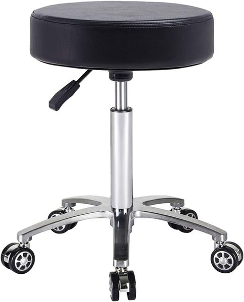 Antlu Rollhocker Höhenverstellbar Hocker Mit Rollen Drehhocker Arbeitshocker Bürohocker Sitzhocker (schwarz)