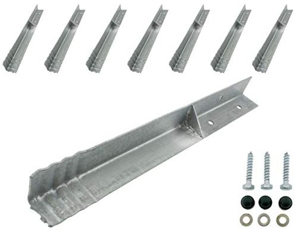 HOQ Sicherheits-Winkelanker 45 x 45 x 500 mm – 8er Set – Material: feuerverzinkter Stahl Stärke 3 mm