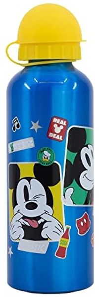 Aluminium Motiv Trinkflasche für Kinder 530ml Isoflasche mit Kappe Kinderflasche Mickey Mouse
