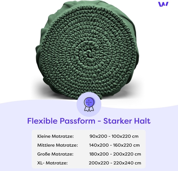 Wolkenfeld Spannbettlaken Boxspringbett Bettlaken - Spannbetttuch für Matratzen bis 40cm, Jersey, Gummizug: rundum, (1 Stück), Elastisch & Rutschfest: 90x200, 140x200, 160x200, 180x200 & Übergrößen Bild 2