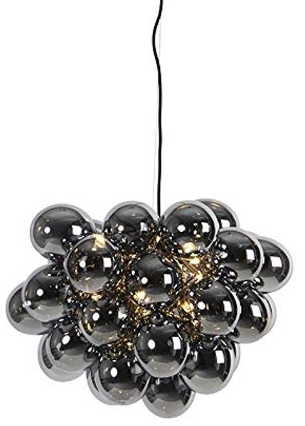 Qazqa Pendelleuchte Uvas, ohne Leuchtmittel, G9, Schwarz, Design, Glas, 8-flammig