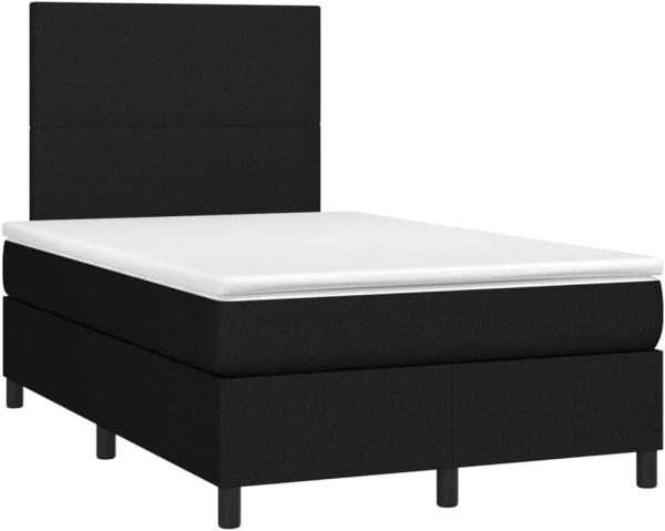 vidaXL Boxspringbett mit Matratze Schwarz 120x200 cm Stoff, Härtegrad: H2 [3141603]