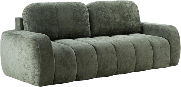 Vente-unique - 3-Sitzer Schlafsofa aus Chenille-Stoff – Grün – TALIVO