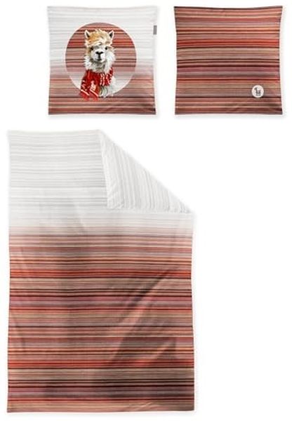 Irisette Flausch-Cotton Bettwäsche Zobel 8556 rot|155x220 cm + 80x80 cm