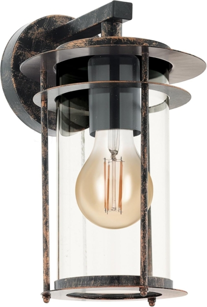 Eglo 96241 Outdoor Wandleuchte VALDEO kupferfarben-antik klar L:16,5cm H:27,5cm T:20cm IP44