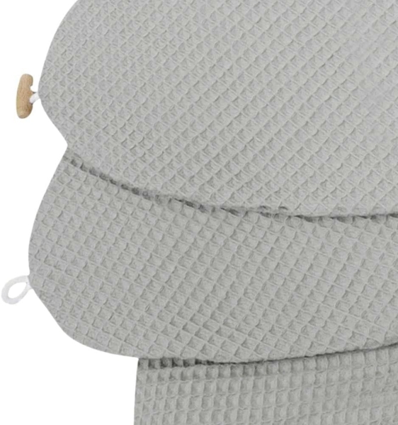 HOBEA-Germany Stillkissen XXL Lagerungskissen Schwangerschaftskissen Seitenschläferkissen groß (Waffelmuster grau, Bezug für Stillkissen)