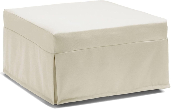 Talamo Italia - Ancilla Klappbett, Hocker, der in ein Einzelbett umgewandelt werden kann, Stoffhocker für das Wohnzimmer, 100 % Made in Italy, 80 x 80 x 45 cm, Creme Bild 3