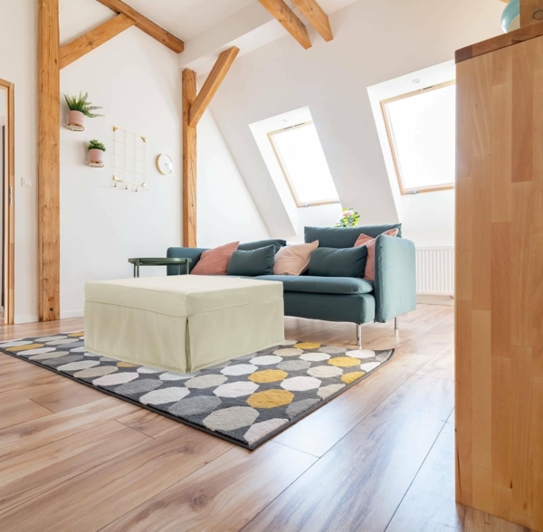 Talamo Italia - Ancilla Klappbett, Hocker, der in ein Einzelbett umgewandelt werden kann, Stoffhocker für das Wohnzimmer, 100 % Made in Italy, 80 x 80 x 45 cm, Creme Bild 1