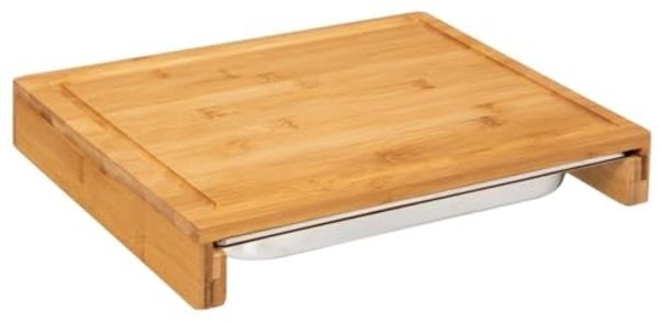Schneidebrett mit Tablett, 35x28 cm, Bambus