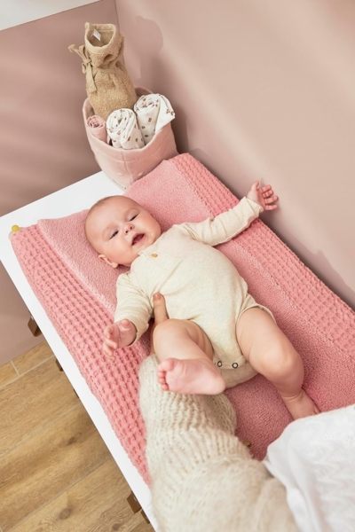 Meyco Baby Wickelauflagenbezug Waffel Teddy Old Pink (1-tlg), 50x70cm Bild 5