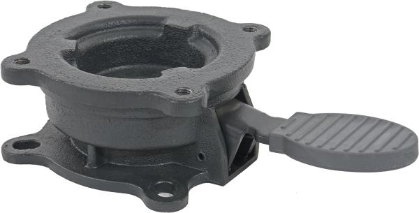 Gastronomie-Ampelschirm HWC-A96, 3,5x3,5m (Ø4,95m) Polyester/Alu 25kg ~ Flap, anthrazit mit Ständer, drehbar Bild 5