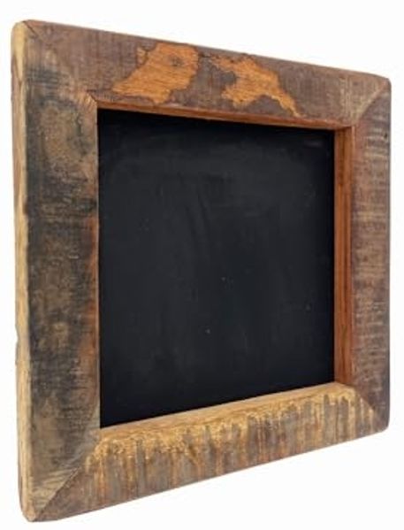 Rustikaler Bilderrahmen 20x20 cm aus Altholz mit Kreidetafel ohne Glas - perfekt für einzigartige Wanddeko - massivum