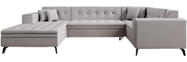 Designer Sofa Neola mit Schlaffunktion Stoff Beige Links