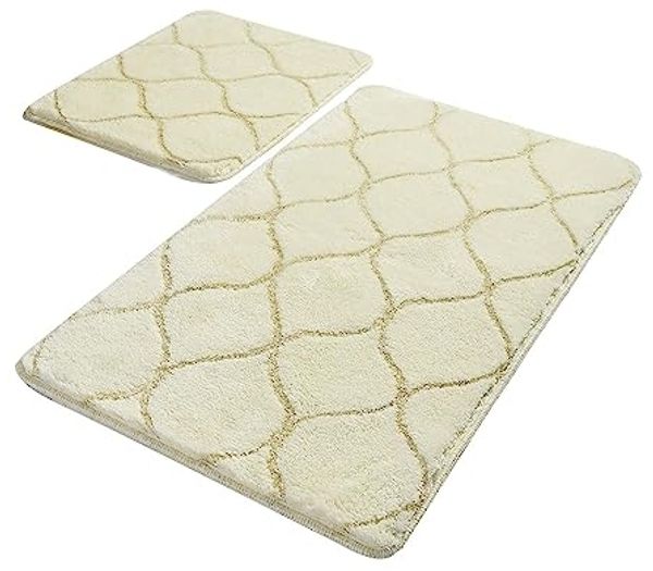 Badteppich-Set, 2-teilig, beige