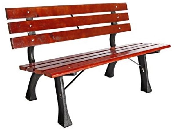 Parkbank Tannenholz Gartenbank Sitzbank Holz Metall Terrasse Balkon 120x70cm