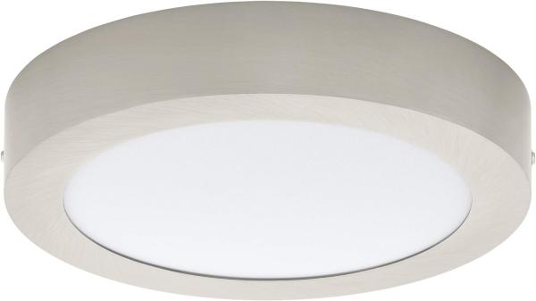 Eglo 94525 FUEVA 1 LED Deckenleuchte Aufbau nickel-matt, max. 16,47W Ø22,5cm rund 3000K