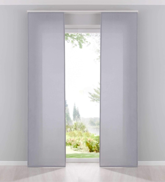 Gardinenbox Schiebegardine (2 St), Paneelwagen, blickdicht, Leinen Optik, Cationic blickdicht Leinen Optik Palermo 204411-2