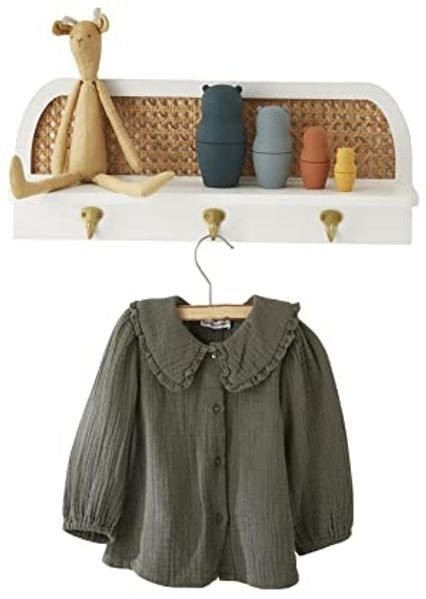 vertbaudet Wandgarderobe Wandgarderobe mit Rattan POESIE, Kinderzimmer