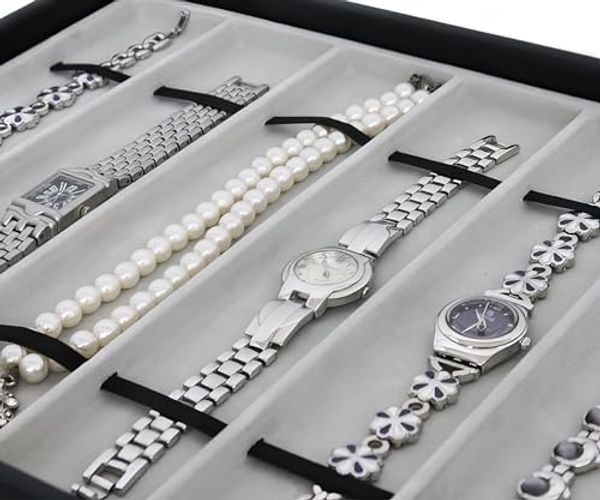 Yudu Schmuckkasten Vorlagebrett Schmucklade für Ketten Uhren Armbänder mit Gummibänder