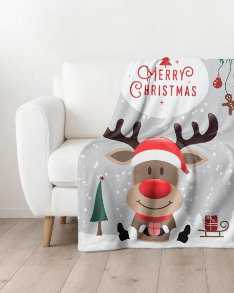 Wohndecke Merry Christmas flauschig 150x200 cm, Geschenk für Frauen und Männer, MTOnlinehandel, Sofa Decke, weich und kuschelig