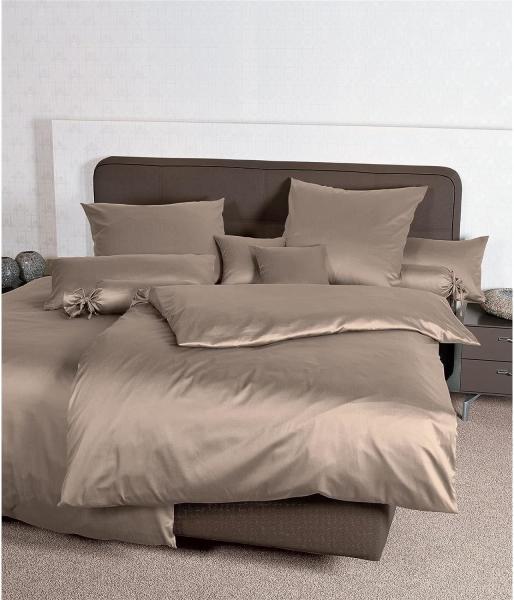 Hochwertige Janine Mako-Satin BETTWÄSCHE COLORS in verschiedenen Größen und Farben 135x200 / 80x80 cm taupe 57