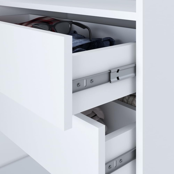 Schwebetrenschrank MES 2-trig Schrank 200 cm (mit Spiegel) Farbe: Schwarz , wei Bild 6