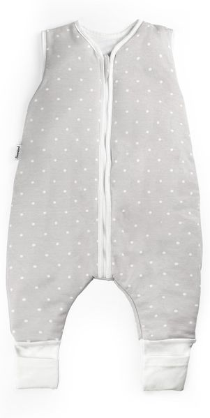 Ehrenkind® Baby Sommerschlafsack mit Füßen 1.0 TOG aus weicher OEKO-TEX zertifizierter Bio-Baumwolle | Sommer Schlafsack | Baby Schlafsack Gr. 100 Grau mit weißen Punkten | 1 Tog