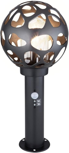 LED Sockelleuchte, Alu, Edelstahl, Bewegungsmelder, H 45 cm