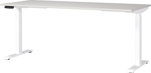 Germania Schreibtisch 7909-642, in Lichtgrau/Weiß, EL. höhenverstellb, 180 x 120 x 80 cm (BxHxT)