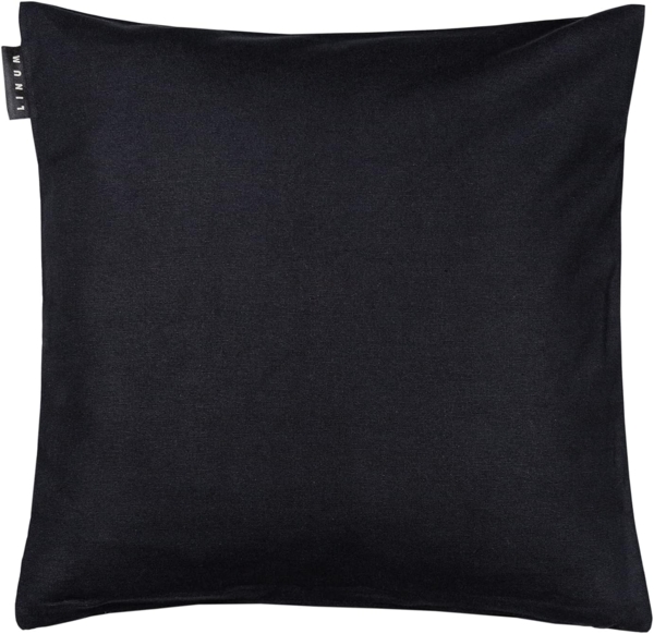 LINUM ANNABELL Elegant Kissenhülle 40x40 cm, 100% Baumwolle, Maschinenwaschbar, Schwarz