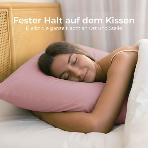 Dreamzie Kissenbezug 40x145 Baumwolle Renforcé (2er-Set) - Rosa - Dicht gewebt mit 57 Fäden/cm² - Kissenbezug 40x145 cm - Oeko Tex Zertifiziert Bild 6