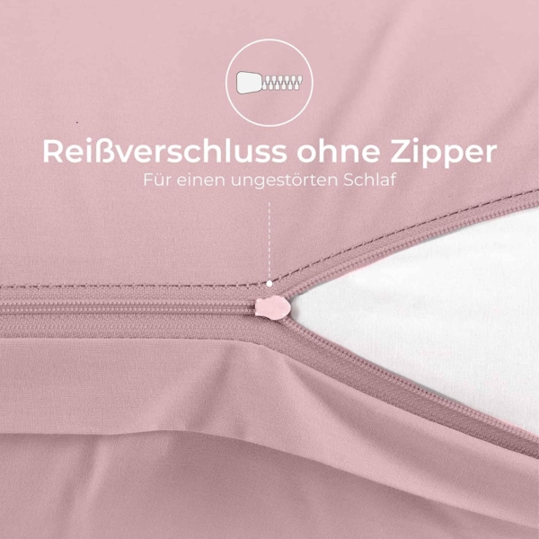 Dreamzie Kissenbezug 40x145 Baumwolle Renforcé (2er-Set) - Rosa - Dicht gewebt mit 57 Fäden/cm² - Kissenbezug 40x145 cm - Oeko Tex Zertifiziert Bild 7