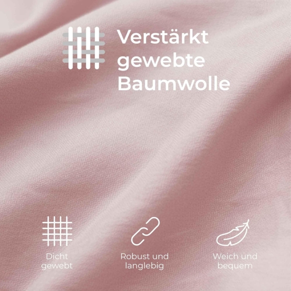 Dreamzie Kissenbezug 40x145 Baumwolle Renforcé (2er-Set) - Rosa - Dicht gewebt mit 57 Fäden/cm² - Kissenbezug 40x145 cm - Oeko Tex Zertifiziert Bild 4