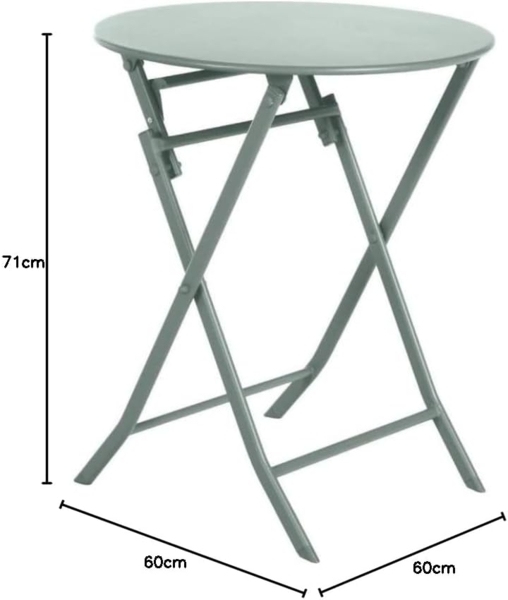 Hespéride - Runder klappbarer Gartentisch Greensboro Olivgrün - 2 Plätze - Olivengrün Bild 3