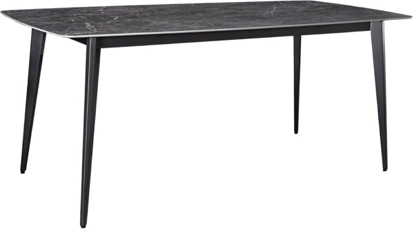 riess-ambiente Esstisch MILANO 160cm anthrazit / schwarz · Keramik, Metallgestell, rechteckig (Einzelartikel, 1-St), Tisch im Naturstein-Design mit 6 Plätzen - ideal für Küche & Esszimmer