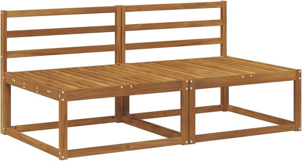 vidaXL 2 Stück Outdoor Mittelsofa Natur 158 x 83 x 73 cm 900536