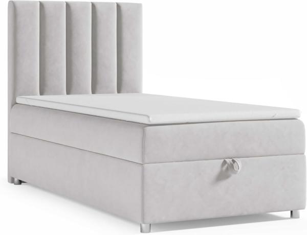 Best for Home Boxspringbett K10 SINGLE mit Bettkasten (Silber 80x200)