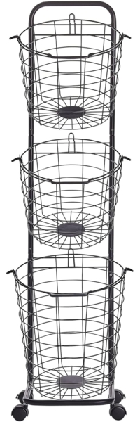 Korbständer schwarz auf Rollen im 3er Set AYAPAL